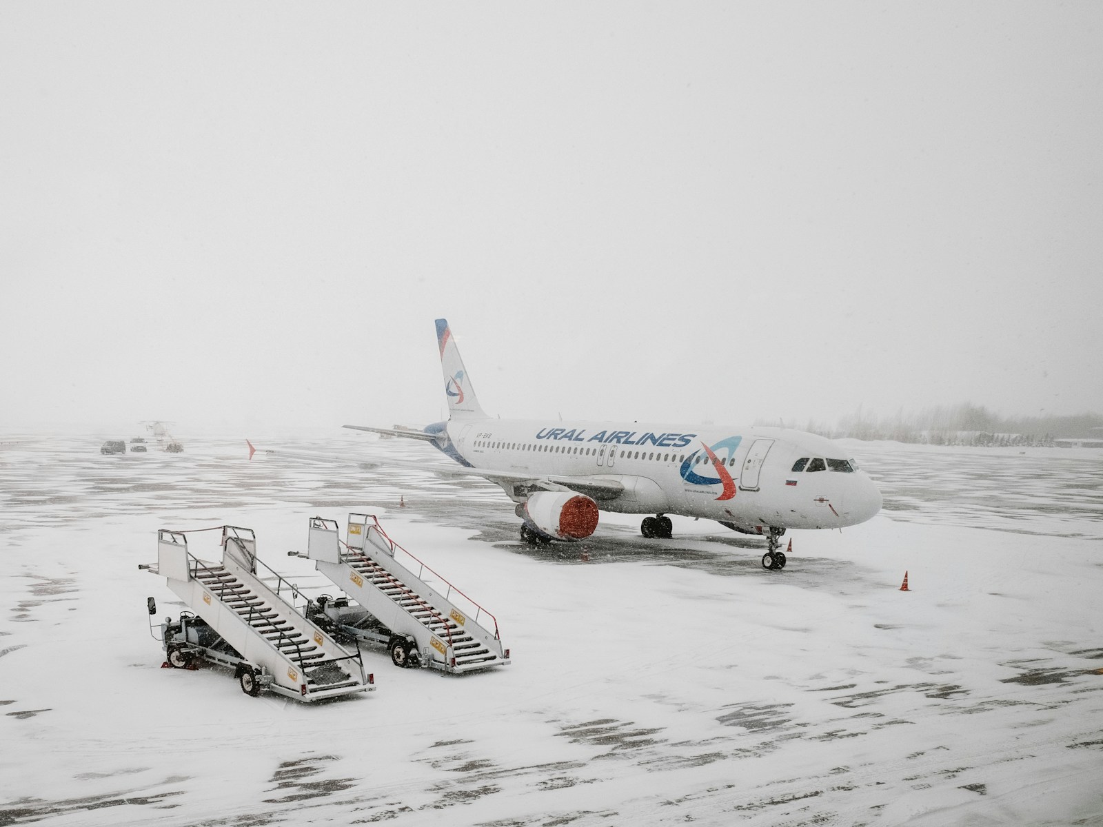 a plane on the snow